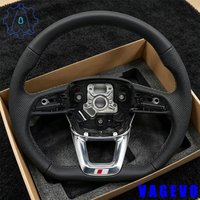 For Audi Q5 FY Q7 4M Q8 Full Leather Flat bottomed Car Steering Wheel Car Accessories