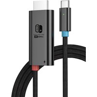 Type C to HDMI Cable Adapter for Switch 2 Dock Station, 4K@60Hz HDR PD3.0 100W, Compatible for Switch 2/Switch/OLED