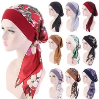 Women Muslim Turban Hijab Cancer Head Scarf Chemo Hair Loss Hat Pre-Tied Headwear Bandana Chemo Pirate Cap