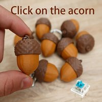 2/3/6pcs 3D Printed Foods Clicker Key Chain Pinecone Pendant Cartoon Button Henhouse Key Ring Simulation Cake PLA Funny Fidget