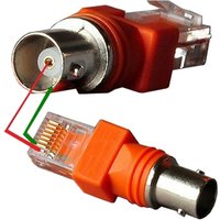 High Quality 1Pc Barrel Coupler Coaxial Cable Connector Chassis Panel RJ45 To RF Connectors BNC Female To RJ45 Male Adapter