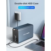 Acasis Dual Bay 3.5/2.5 Inch HDD/SSD Case 60TB External Hard Drive Enclosure SATA to USB Hard Disk Array with RAID Function