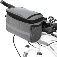 Cycle Bike Bicycle Insulated Front Bag MTB Bike Handlebar Bag Basket Pannier Cooler Bag with Reflective Strip 600D