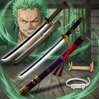 40 Inch One Piece Zoro LED Katana Sword Blade Ninja Knife Schwert Set Stand Belt Safe Unsharpened Cosplay Display Photo Prop