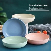 5pcs/set Nordic Wheat Straw Plate Fruit Plate Vegetable Plate Tableware Plate