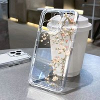 Flower Branch Pattern Transparent Phone Case For Xiaomi Redmi 13 12 12C 13C 14C Redmi Note 14 Pro Plus 5G 13 12 12S 11 10 Cover
