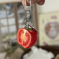 Funny Realistic Fresh Tomato Keychain, Simulated Food Fruit Vegetable Pendant, Best Gift for Friends
