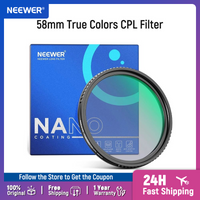 NEEWER 58mm True Colors CPL Filter with Limited Hard Stop, Adjustable Screw On Slim HD Circular Polarizing Filter