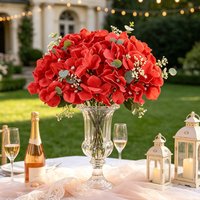 15/30pcs Artificial Silk Hydrangea Flowers Outdoor Yard Wedding Bridal Bouquets Indoor Table Vases Holiday Party DIY Decor Gifts