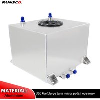 30L Aluminium Fuel Surge Tank Mirror Polished Fuel Cell Foam Inside Without Sensor
