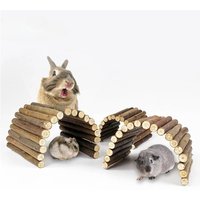 Natural Willow Branch Chewing Toy for Small Pets, Rabbit Hamster Molar Sticks with Climbing Ladder & Arch Bridge, Totoro Chew