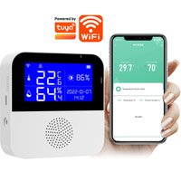 WIFI Temperature and Humidity Sensor Indoor Thermometer Meter Support Alexa Eleopard Tuya Smart with Backlight LCD Display
