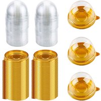 100 PCS Clear Plastic Mini Cupcake Box Round Cupcake Mooncake Dessert Container Box Cookies Muffins Dome Box