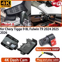 for Chery Tiggo 9 8L Fulwin T9 2024 2025 2026 Video Recorder 4K DVR Dash Cam Wifi Front Rear Camera 170° Wide Angle Night Vision