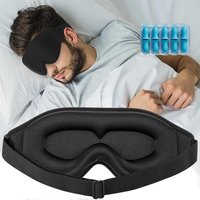 3D Sleep Eye Mask for Sleeping - Insomnia Relief, Light Blocking - Eye Cover for Men Women - Adjustable Strap ,With Ear pulgs