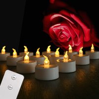 Bougie LED sans flamme 12/24 pièces avec/sans télécommande, lumière vacillante, bougie chauffe-plat pour Halloween, Noël, décoration de la maison