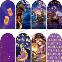 Backdrop Arch Cover Tangled Theme Tower Lantern Glitter Rapunzel Princess Girl Kids Baby Shower Birthday Party Background Decor