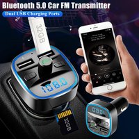 T25 LED MP3 Car Bluetooth FM Audio Receiver Hands-Free Bluetooth 5.0 Transmitter DC5V 2.4A MAX Dual USB Car Charger Adapter
