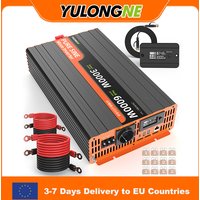 YULONGNE 2000W 2500W 3000W Sinus-Wechselrichter DC 24V zu AC 230V 4000W 5000W 6000W mit Ladefunktion, intelligentem LCD-Monitor mit Fernbedienung, mehreren USB-Anschlüssen, EU-Stecker für Wohnmobile,
