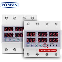 Din rail TOMZN 3P+N adjustable Over Under Voltage current limit protection Relay Protector SYN ASYNC Synchronous Asynchronous