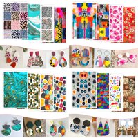 Assorted Abstract Pattern Designs Paper Sheets Polymer Clay Transfer Paper for DIY Earrings Water Soluble Disposable Stickers