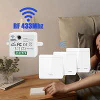 86 Wireless Light Wall Switch RF 433Mhz Remote Control Mini Relay Receiver Smart Lighting Switch For Lamp LED 10A 110V 220V 1pc