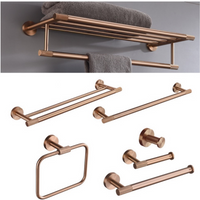 Brushed Rose Gold Brass Knurled Toilet Brush Holder Toilet Paper Holder Towel Bar Rail Rack Hanger Hook Soap Dish Hardware Set