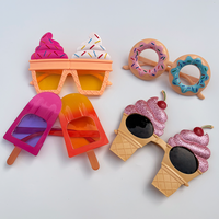 4pcs Funny Food Sunglasses Set, Ice Cream Donut Popsicle Novelty Glasses for Summer Themed Party Favors Photo Props