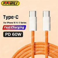 NNBILI PD 60W Fast Charger 6A USB C to Type C Cable For iPhone 15 16 17 Pro MAX USBC Quick Charging For Samsung S26 Xiaomi Cable