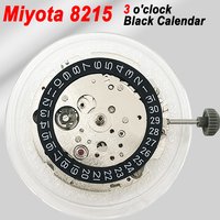 Miyota 8215 Automatic Watch Mechanical Movement Replacement - High Precision Mechanism with Black/White Calendar | 3/6 o'clock
