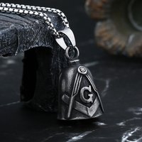 Retro 2024 New 316L Stainless Steel Really Bell Masonic Necklace Men and Women Vintage Pendant Sweater Chain Punk Jewelry