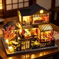 DIY Dollhouse Kit With LED Light Wooden Miniature House Model 3D Puzzle Handmade Assembly Toy Creative Home Decor Birthday Gift