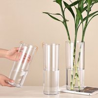Hydroponic Plants Acrylic Cylinder Vase Shatterproof Candles Transparent Flower Vase Durable Fresh Flowers