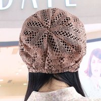 Flowers Lace Hat Breathable Hollowed Out Summer Skullies Hat Casual Fashion Sun Visor Women