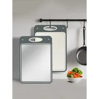 1PC Double-sided Stainless Steel Cutting Board Kitchen Thickened Chopping board Scratch Resistant, Non-slip Silicone Edges