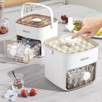 Extra-Large 48-Ice Cube Maker with Easy Glide Double Layer Food-Grade Tray for Refrigerator Perfect for Whiskey & Cocktails