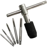 3-6mm T-shaped Tap Wrench 5pc Hand Tap M3-M8 Tapping Screwdriver Wrench Thread Tapping Hand Tool Set