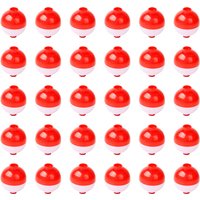 30/50pcs Fishing Bobbers 1.25/1.0/0.75 Inch Snap on Float Red and White Bobbers Push Button Round Buoy Floats Fishing Tackle