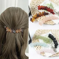 Vintage Flower Hair Claw Women Girl Banana Hairpin Ponytail Hair Clip Clamp Sweet Cute Hair Accessories Korean Styling Crab Claw