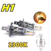 2 Pcs H1 12V55W Headlamp 2300K P14.5s Halogen Replace Upgrade Super Yellow Rain And Fog Proof Light Car Bulbs
