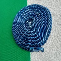7.0mm Pure Titanium Blue Whip Chain Necklace Anti Allergic, Wear-Resistant, Trendy Men's Ins Sports Style