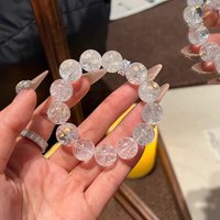 light Lemurian White Crystal Azeztulite Quartz Bracelet Smooth Round Beads Simple couple jewelry gift