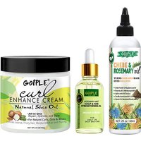 GOIPLE Curl Enhancing Cream,Rosemary Moisturizing and Nourishing Oil and Chebe & Rosemary Hair Growth Oil Curls Care Styling Kit