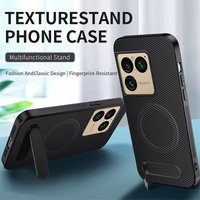 For Sony Xperia 1 VIII Magnetic Case For Magsafe Holder PU Leather Carbon Fiber Textured PC Cover For Sony Xperia 1 VIII