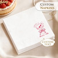 Custom Paper Napkins for Birthday Custom Napkins of Cocktail Disposable Napkins, for Cocktail Party Baby Shower Wedding