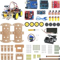 4WD Smart Robot Car Chassis Kit with Ultrasonic Avoidance Tracking for Arduino DIY Complete Kit