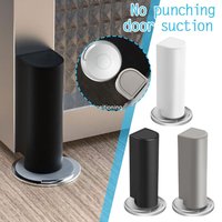 Stainless Steel Magnetic magnetic door stopper Gray Black Nail Free Punch Free Anti-Collision Hardware Floor Mount Door Base