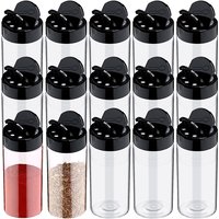 LMETJMA Clear Plastic Spice Jar with Shaker Lids Kitchen Seasoning Containers for Kitchen Storing Spice Powders JT198