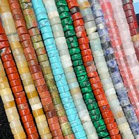Natural Stone Rondelle 3X6MM Lapis Lazuli Turquoises Jaspers Flat Round Spacer Beads For Jewelry Making DIY Bracelet Acessories