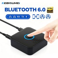 KEBIDUMEI Bluetooth 6.0 Audio Receiver Transmitter 3.5mm Jack 2RCA HIFI Music Dual Stream Wireless Adapter For Car Speaker PC